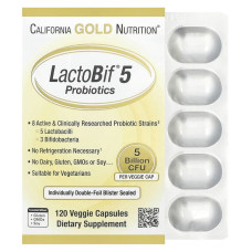 Пробіотик California Gold Nutrition LactoBif Probiotics 5 Billion CFU 120 капсул