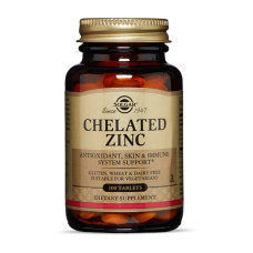Цинк хелатный Chelated Zinc, Solgar, 100 таблеток