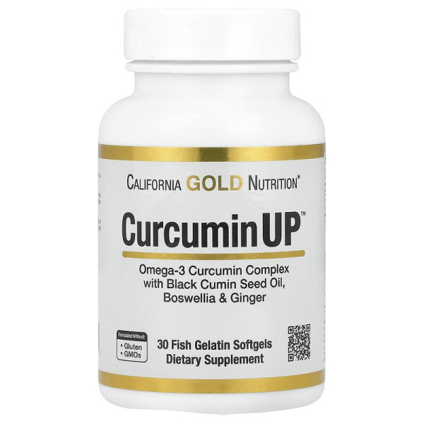 Куркумин и Омега-3 California Gold Nutrition CurcuminUP 30 капсул из рыбьего желатина