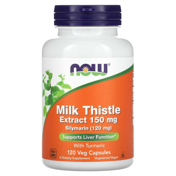 Силимарин экстракт расторопши пятнистой Now Foods (Silymarin Milk Thistle) 150 мг 120 вегетарианских капсул