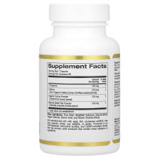 Біологічно активна добавка California Gold Nutrition, Theanine UP для концентрації енергії, L-теанін та кофеїн, 60 рослинних капсул