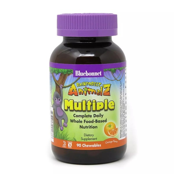 Мультивітаміни для дітей (Rainforest Animalz Multiple) 90 жувальних цукерок зі смаком апельсину