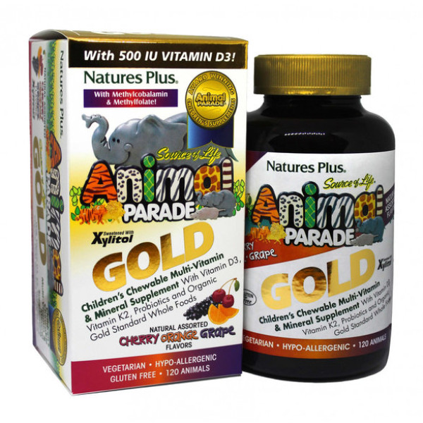 Мультивітаміни для дітей Nature's Plus Animal Parade Gold, 60 жувальних цукерок