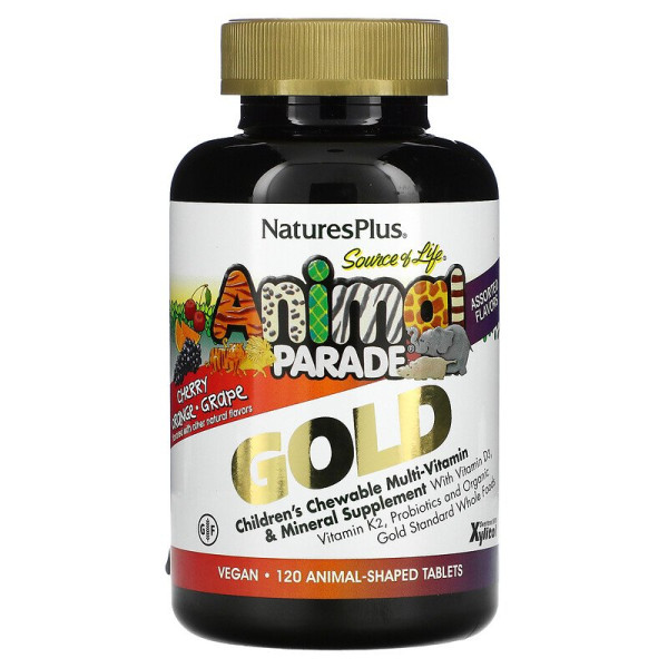 Мультивітаміни для дітей Nature's Plus Animal Parade Gold, 120 жувальних цукерок