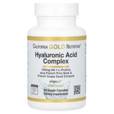 Гиалуроновая кислота  California Gold Nutrition Hyaluronic Acid Complex, 60 вегакапсул