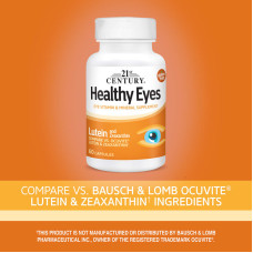 Комплекс Для Глаз с Лютеином и Зеаксантином 21st Century 60 капсул | HEALTHY EYES LUTEIN  & Zeaxanthin 60 caps