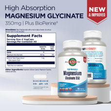 Магній гліцинат, Magnesium Glycinate, KAL, 350 мг, 160 капс