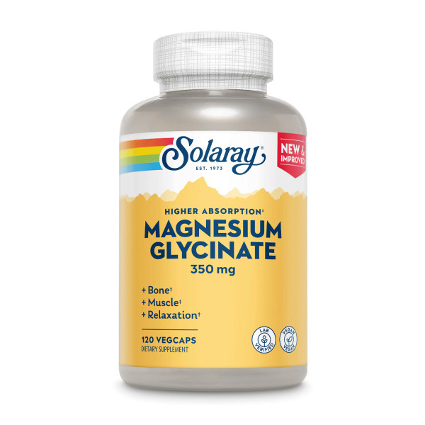 Магній гліцинат, Magnesium Glycinate, Solaray, 350 мг, 120 капсул