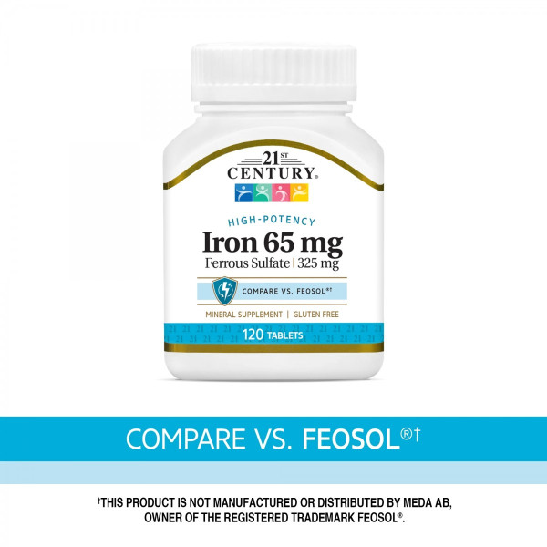 Железо 21st Century Iron 65 mg 120 Tablets