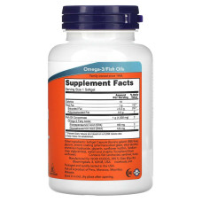 Рыбий жир/Жирные кислоты NOW Omega-3 Odor Controlled - Enteric Coated, 90 капсул( в матовой оболочке)