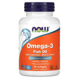 Рыбий жир/Жирные кислоты NOW Omega-3 Odor Controlled - Enteric Coated, 90 капсул( в матовой оболочке)