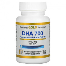 Жирные кислоты California Gold Nutrition DHA 700 Fish Oil Pharmaceutical Grade 1000 мг 30 капсул