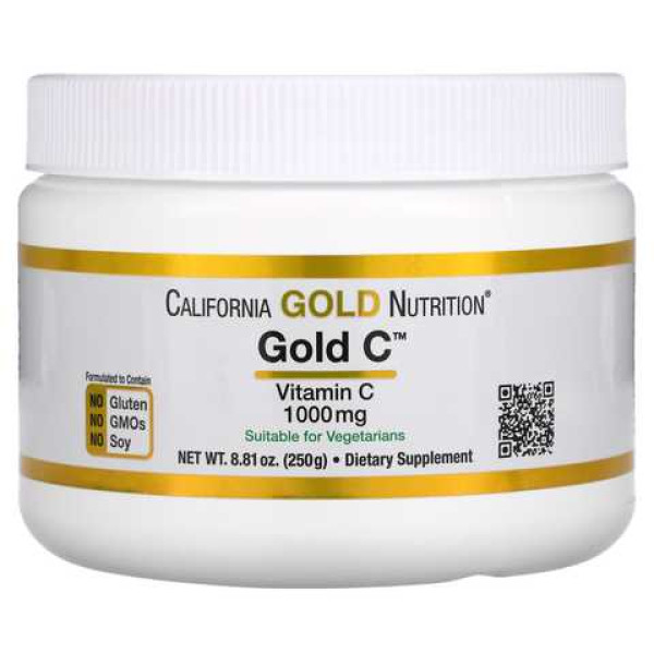 Витамины California Gold Nutrition Vitamin C Gold C Powder 1000 мг 250 г Без вкуса