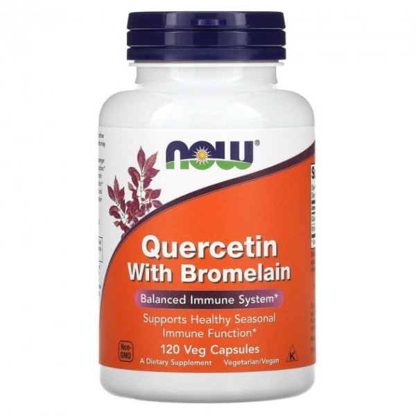 Для профилактики иммунной системы NOW Foods Quercetin with Bromelain 120 veg caps