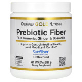 Пребіотична клітковина California Gold Nutrition плюс куркума імбир та босвелія Prebiotic Fiber Plus Turmeric Ginger Boswellia 189 грам
