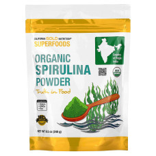 Органічна спіруліна California GOLD Nutrition, Superfoods "Organic Spirulina Powder" порошок (240 г)