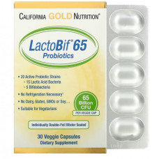 Пробіотик California Gold Nutrition LactoBif Probiotics 65 Billion CFU 30 капсул