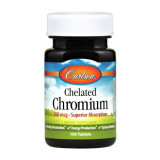 Хром хелат, Chelated Chromium, Carlson Labs, 200 мкг, 100 таблеток Хром хелат, Chelated Chromium, Carlson Labs, 200 мкг, 100 таблеток