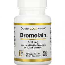 Бромелайн California Gold Nutrition (Bromelain) 500 мг 30 вегетарианских капсул