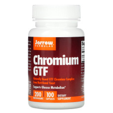 Chromium GTF, Jarrow Formulas, 200 мкг, 100 капсул