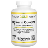Силимариновий комплекс для печінки California Gold Nutrition Silymarin Complex Liver Health (розторопша артишок куркуму) 360 капсул
