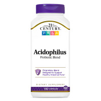 Смесь пробиотиков Ацидофилус 21st Century "Acidophilus Probiotic Blend" пробиотическая смесь 4 штаммов, 1 млрд КОЕ (150 капсул)