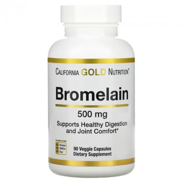 Бромелайн California Gold Nutrition (Bromelain) 500 мг 90 вегетаріанських капсул