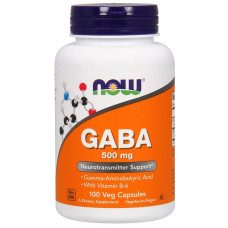 Гамма-аміномасляна кислота NOW Foods GABA 500 mg (100 капсул)