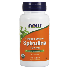 Органическая спирулина NOW Foods Spirulina 500 mg (100 таблетс)