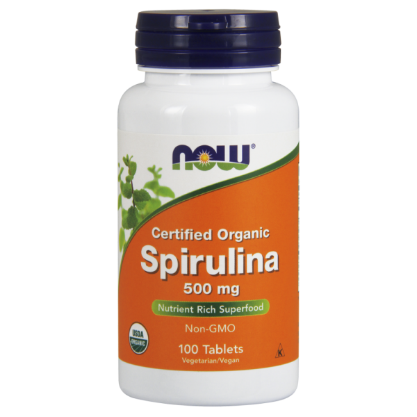 Органічна спіруліна NOW Foods Spirulina 500 mg (100 таблетс)