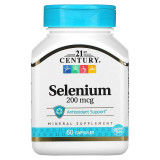 Селен 21st Century "Selenium" для укрепления иммунитета, 200 мкг (60 капсул)