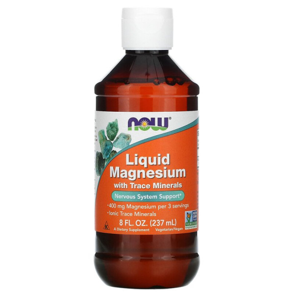 Рідкий магній з мікроелементами, Liquid Magnesium with trace minerals, Now Foods, 237 мл