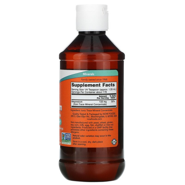 Рідкий магній з мікроелементами, Liquid Magnesium with trace minerals, Now Foods, 237 мл Рідкий магній з мікроелементами, Liquid Magnesium with trace minerals, Now Foods, 237 мл