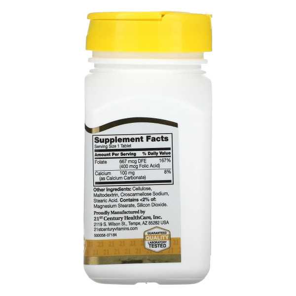 Фолиевая кислота 21st Century "Folic Acid" витамин B9, 400 мкг 250 таблеток Фолиевая кислота 21st Century "Folic Acid" витамин B9, 400 мкг 250 таблеток