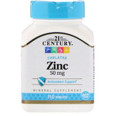 Цинк хелат 21st Century Chelated Zinc 50 mg 110 таблеток