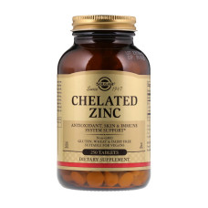 Цинк хелатный Chelated Zinc, Solgar, 250 таблеток