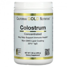 Молозиво California GOLD Nutrition "Colostrum" для стимуляции иммунной системы, концентрированное, в порошке (200 г)