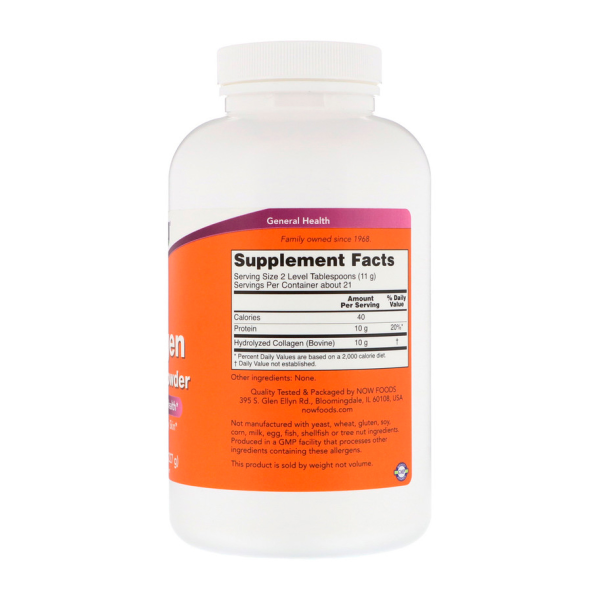 Пептиды коллагена, Collagen Peptides Powder, Now Foods 227г