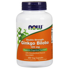 Гинкго Билоба Double Strenth Ginkgo Biloba Now Foods, 120 мг, 200 капсул