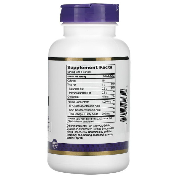 Жирные кислоты 21st Century Fish Oil 1000 мг 120 гелевых капсул Жирные кислоты 21st Century Fish Oil 1000 мг 120 гелевых капсул