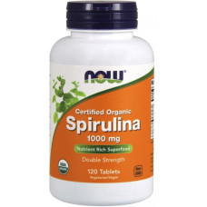 Спирулина Now Foods Spirulina 1000 mg certified organic (120 таб) нау фудс