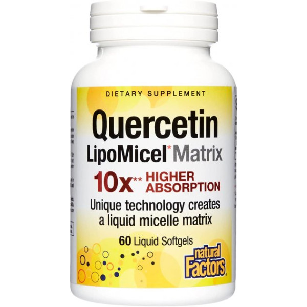 Кверцетин Natural Factors Quercetin в мицеллярной форме LipoMicel 60 капсул