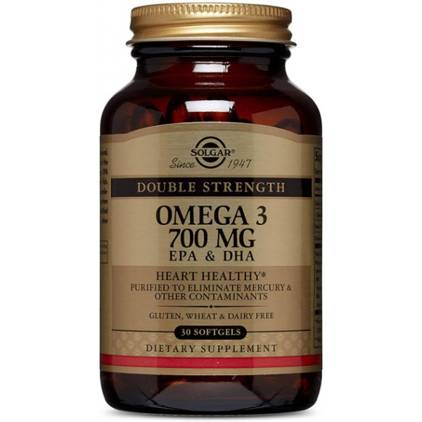 Омега-3 Omega-3 Double Strength Solgar 700 мг, 30 капсул