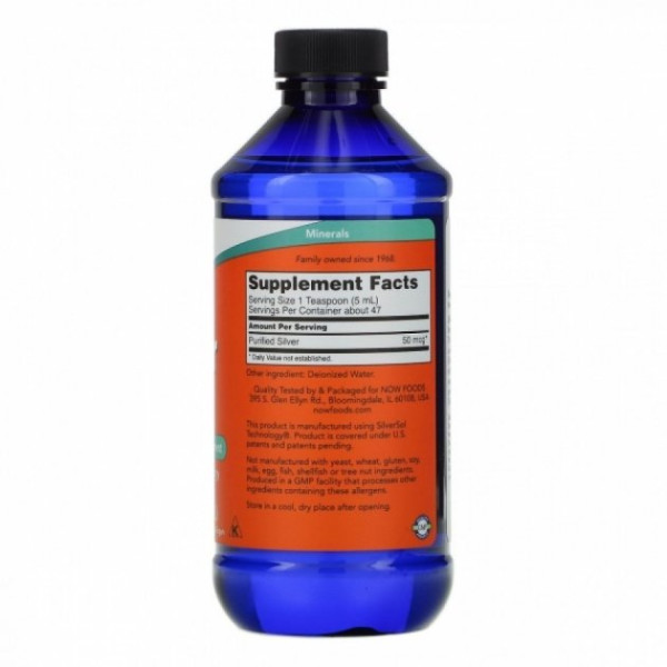 Коллоидное серебро NOW Foods SILVER SOL 10 PPM LIQUID 8 FL OZ 237 ml Коллоидное серебро NOW Foods SILVER SOL 10 PPM LIQUID 8 FL OZ 237 ml