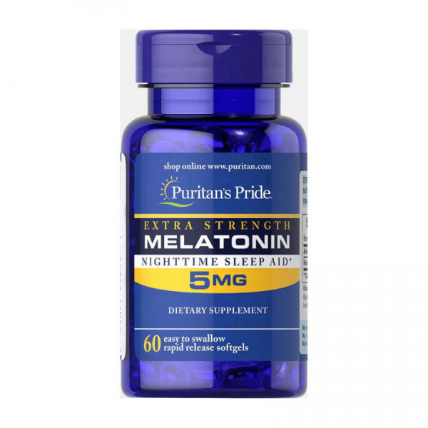 Мелатонін Extra Strength Melatonin Puritan's Pride 5 мг, 60 капсул