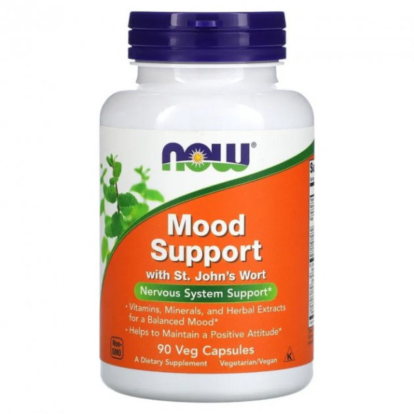 Комплекс для поддержки нервной системы Now Foods "Mood Support with St. John's Wort" со зверобоем (90 капсул)