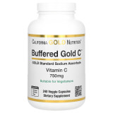 Буферизованный витамин С, California GOLD Nutrition "Buffered Gold C" аскорбат натрия, 750 мг (240 капсул)