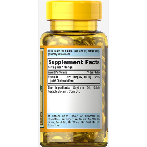 Vitamin D3 125mcg 100softgels