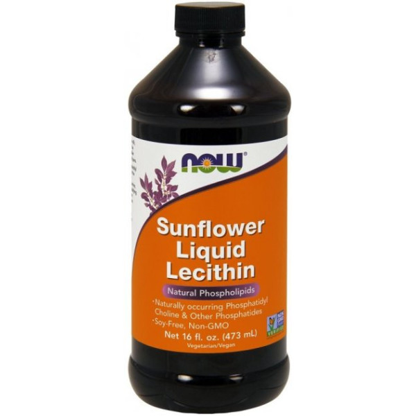 Лецитин соняшниковий, Sunflower Liquid Lecithin, Now Foods, 473 мл