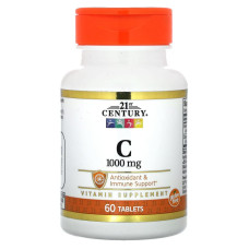 Витамин С, 21st Century "Vitamin C" поддержка иммунитета, 1000 мг (60 таблеток)